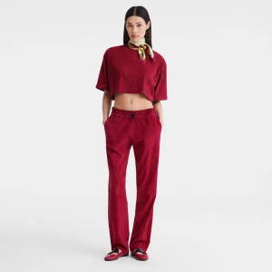 Longchamp Gerade Hose aus Leder^Damen Hosen & Shorts