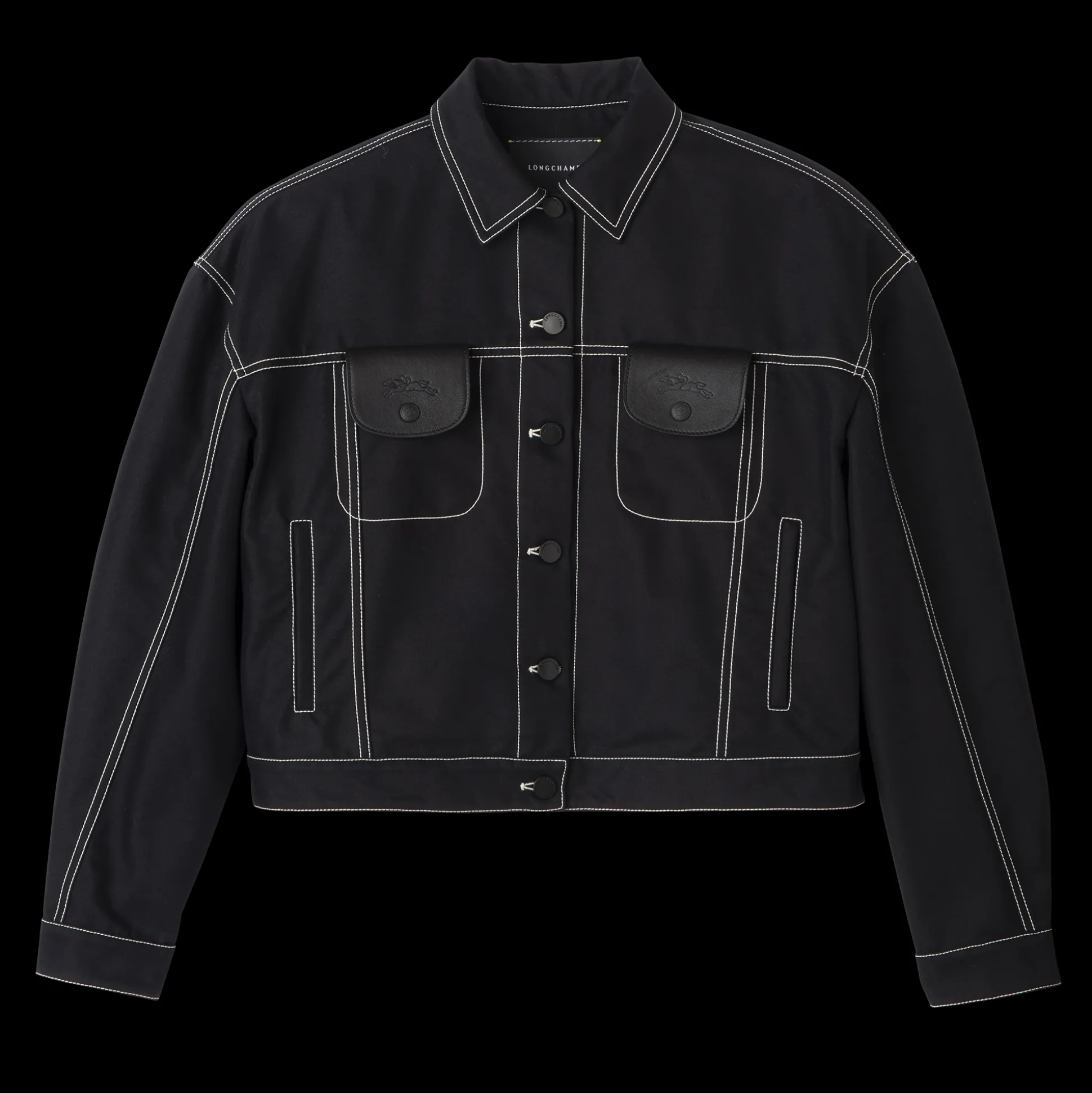 kurze_jacke_mit_steppnhten_0.webp Longchamp Kurze Jacke mit Steppnähten^Damen Mäntel & Jacken