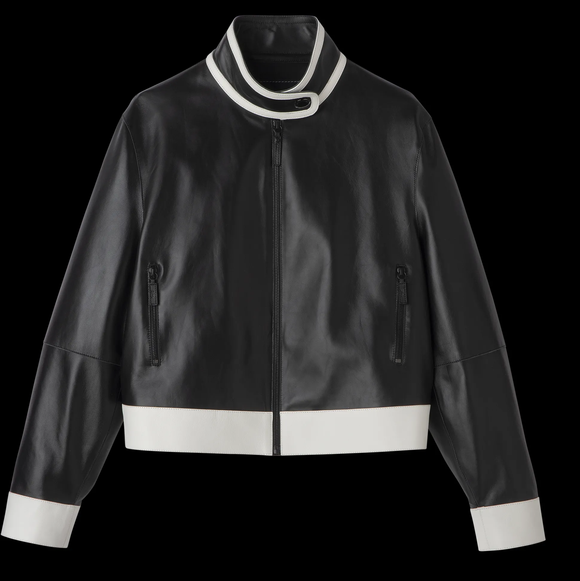 kurzer_blouson_aus_leder_0.webp Longchamp Kurzer Blouson aus Leder^Damen Mäntel & Jacken