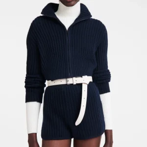 Longchamp Kurzer Cardigan mit Reißverschlusskragen^Damen Tops & Blusen | Strick