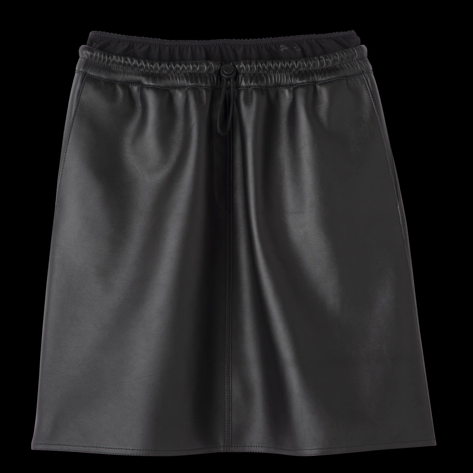 kurzer_lederrock_mit_grtelpatch_0.webp Longchamp Kurzer Lederrock mit Gürtel-Patch^Damen Kleider & Röcke