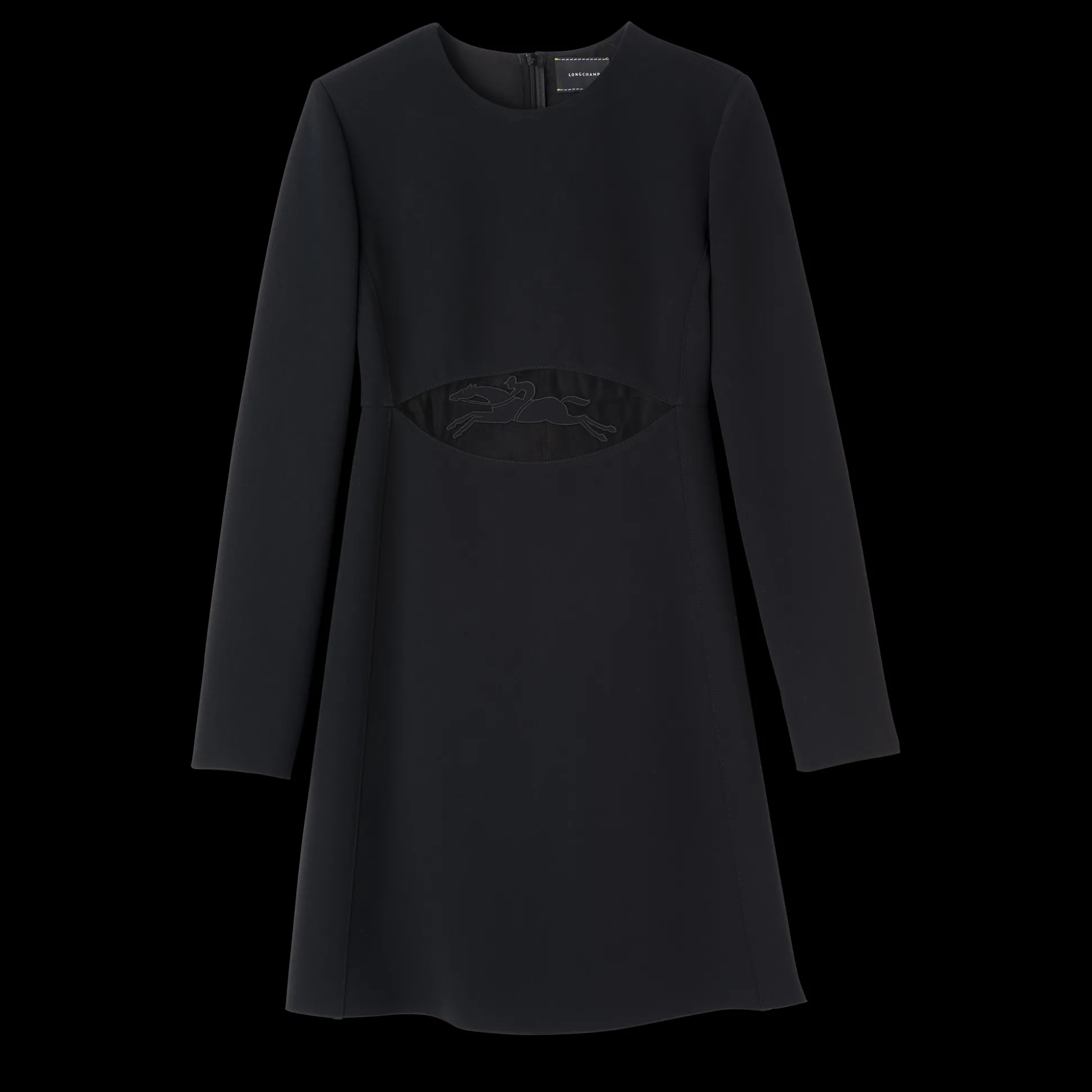 kurzes_kleid_mit_cutout_mit_logomotiv_0.webp Longchamp Kurzes Kleid mit Cut-Out mit Logo-Motiv^Damen Kleider & Röcke
