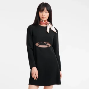 Longchamp Kurzes Kleid mit Cut-Out mit Logo-Motiv^Damen Kleider & Röcke