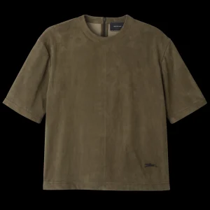 Longchamp Kurztop aus Leder^Damen Tops & Blusen