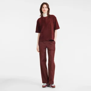 Longchamp Kurztop aus Leder^Damen Tops & Blusen