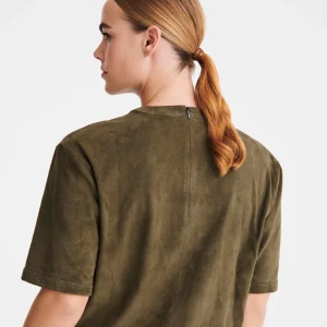 Longchamp Kurztop aus Leder^Damen Tops & Blusen