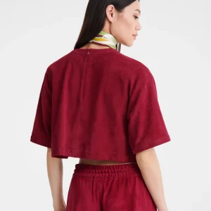 Longchamp Kurztop aus Leder^Damen Tops & Blusen