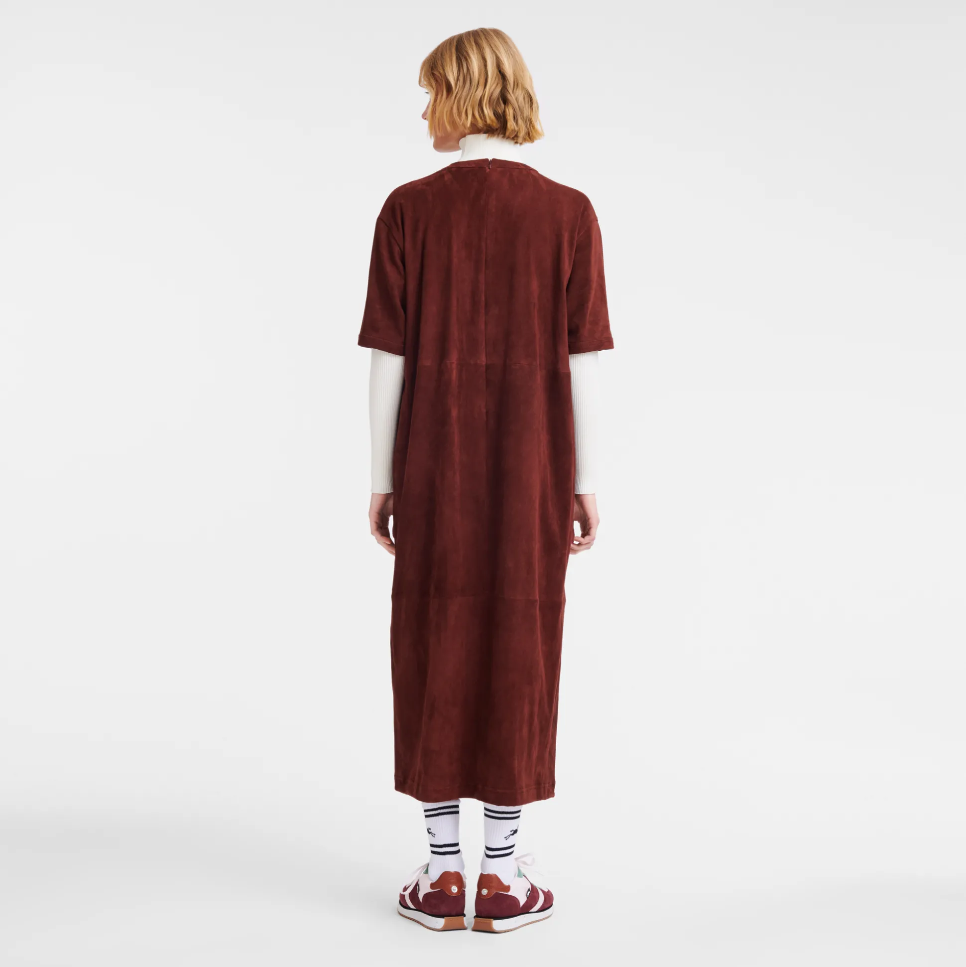 langes_kleid_aus_leder_2.webp Longchamp Langes Kleid aus Leder^Damen Kleider & Röcke