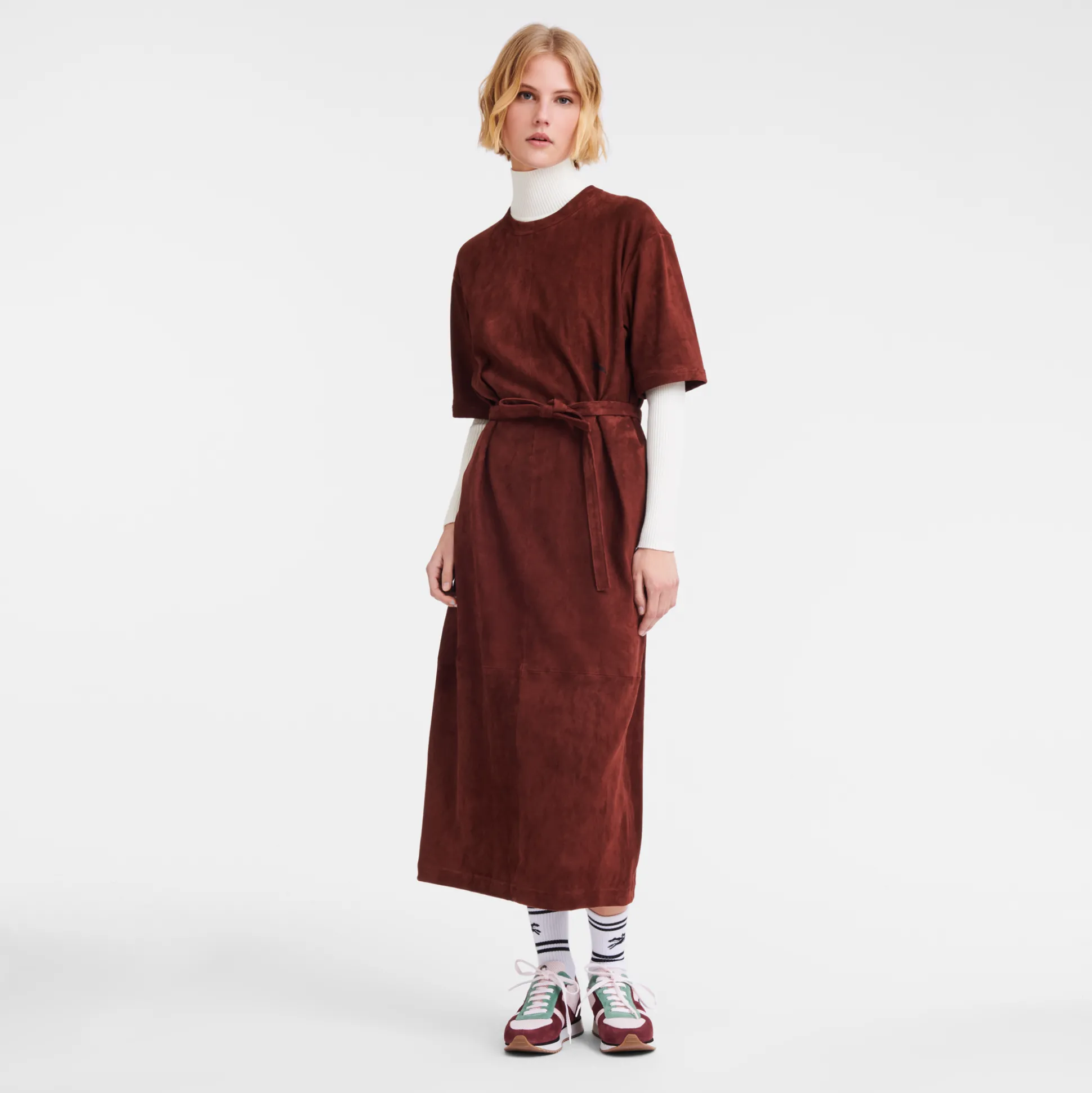 langes_kleid_aus_leder_3.webp Longchamp Langes Kleid aus Leder^Damen Kleider & Röcke