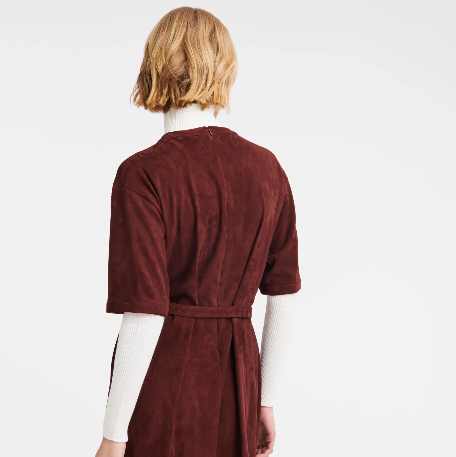 langes_kleid_aus_leder_5.webp Longchamp Langes Kleid aus Leder^Damen Kleider & Röcke