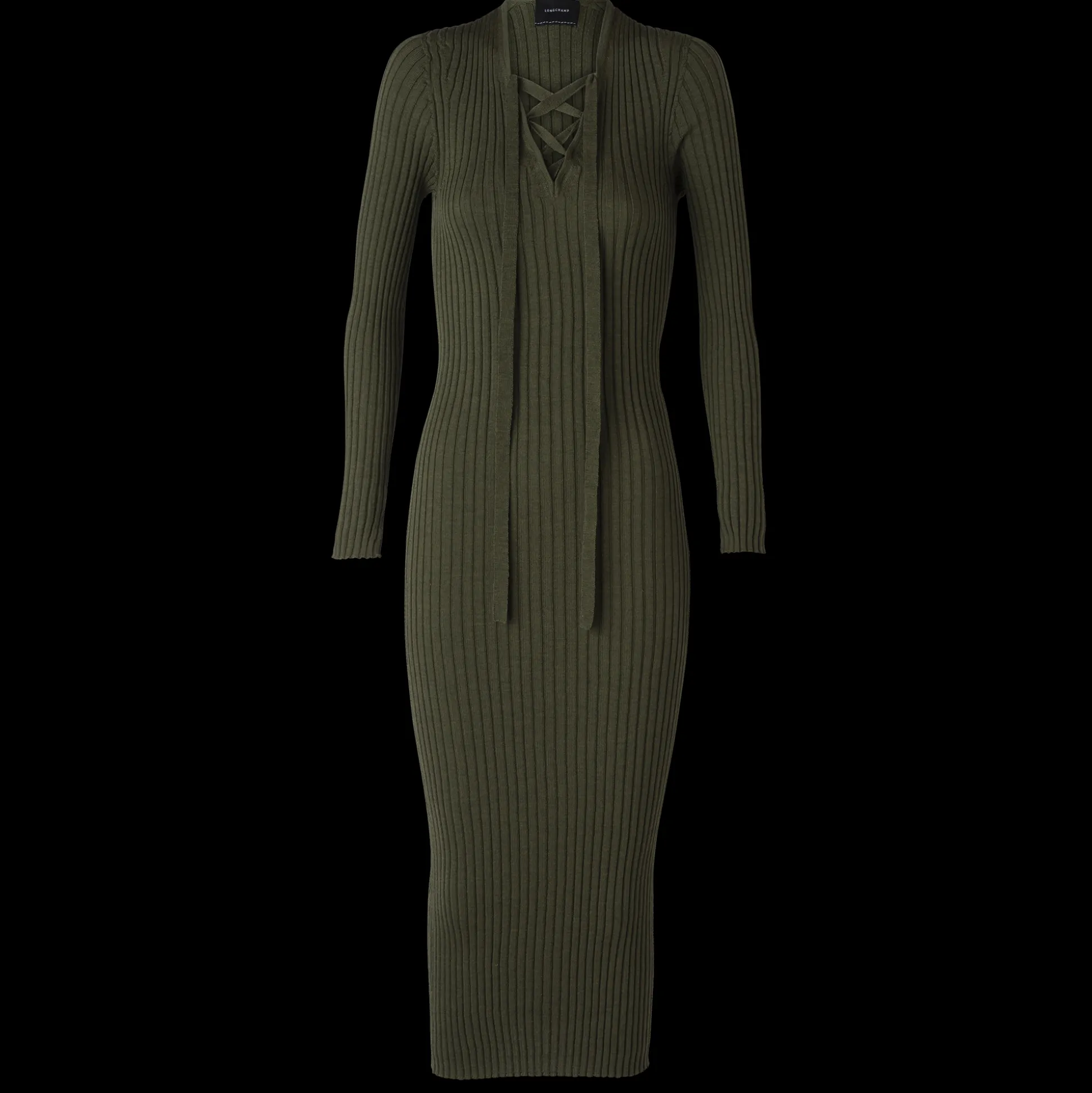 tailliertes_maxikleid_0-1.webp Longchamp Tailliertes Maxikleid^Damen Strick | Kleider & Röcke